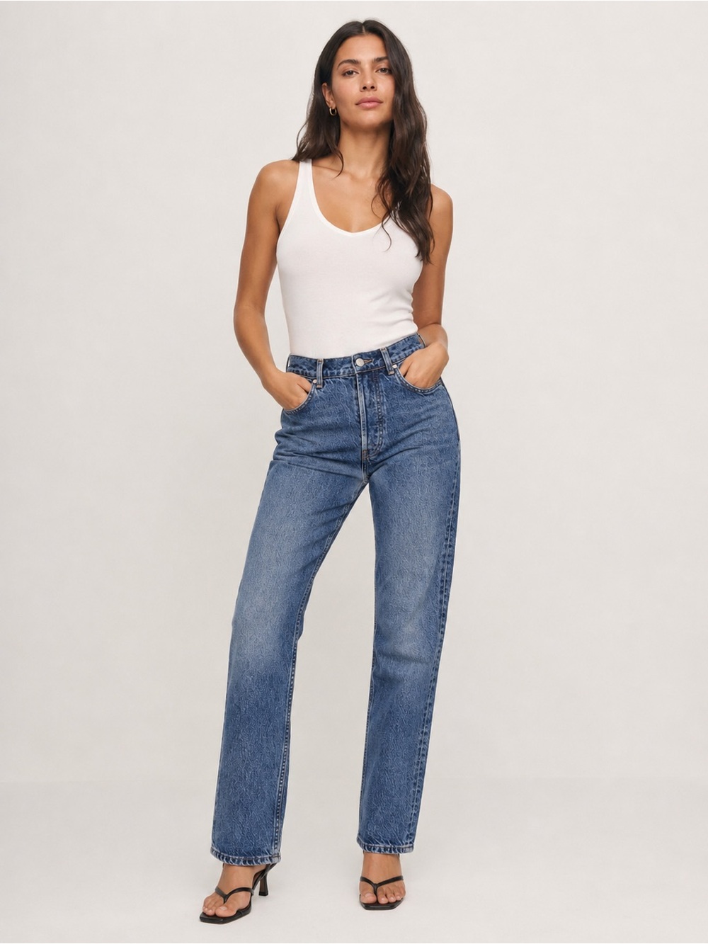 Reformation Shasta Wash Straight Leg High Rise Button Fly Jeans 16587X Women 25”